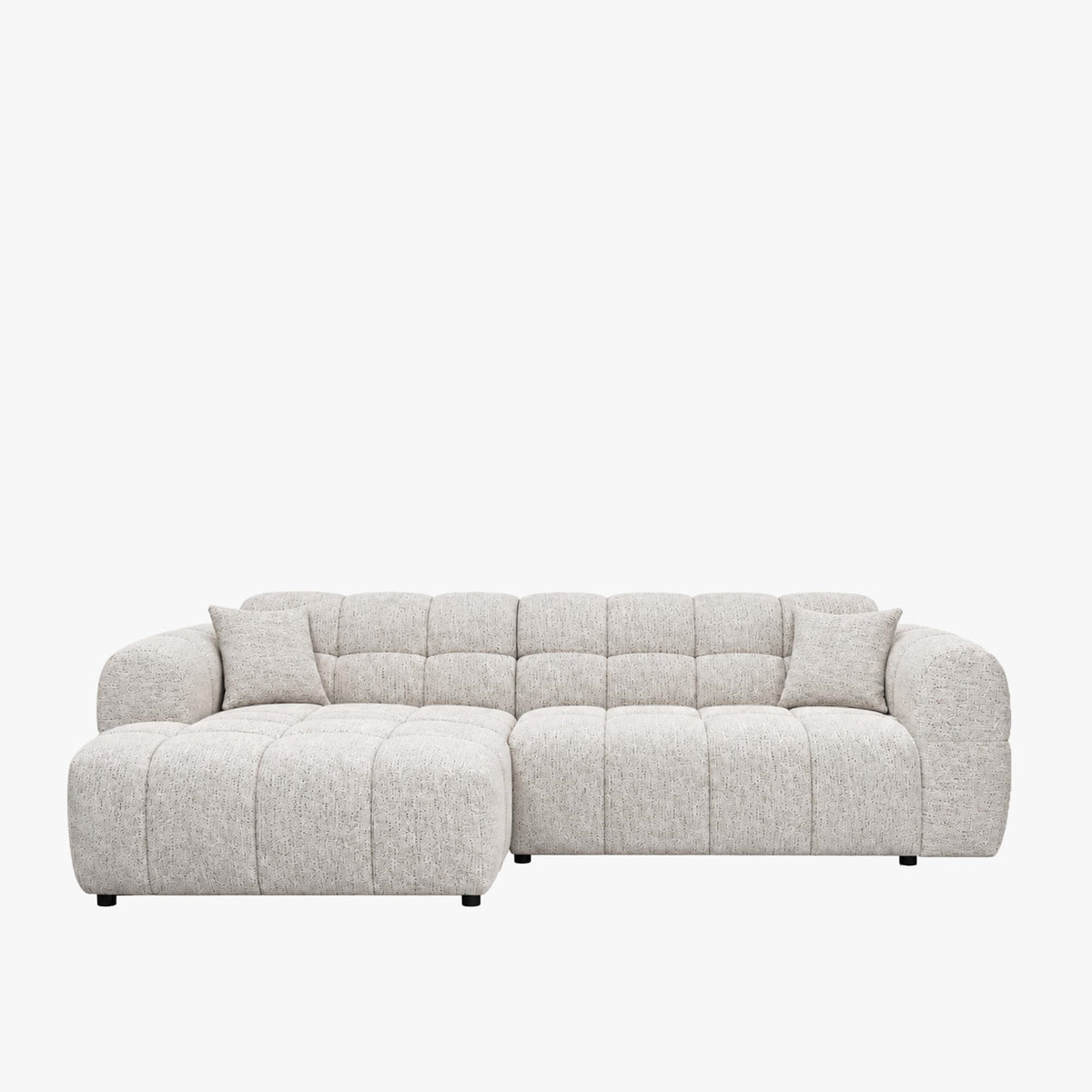RUBY Canapé d'angle en tissu beige - Angle gauche