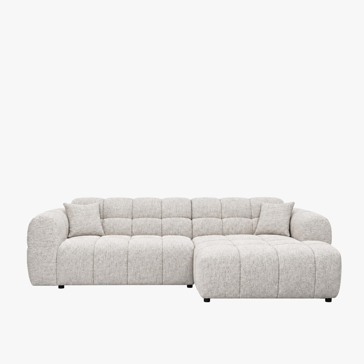 RUBY Canapé d'angle en tissu beige - Angle droit