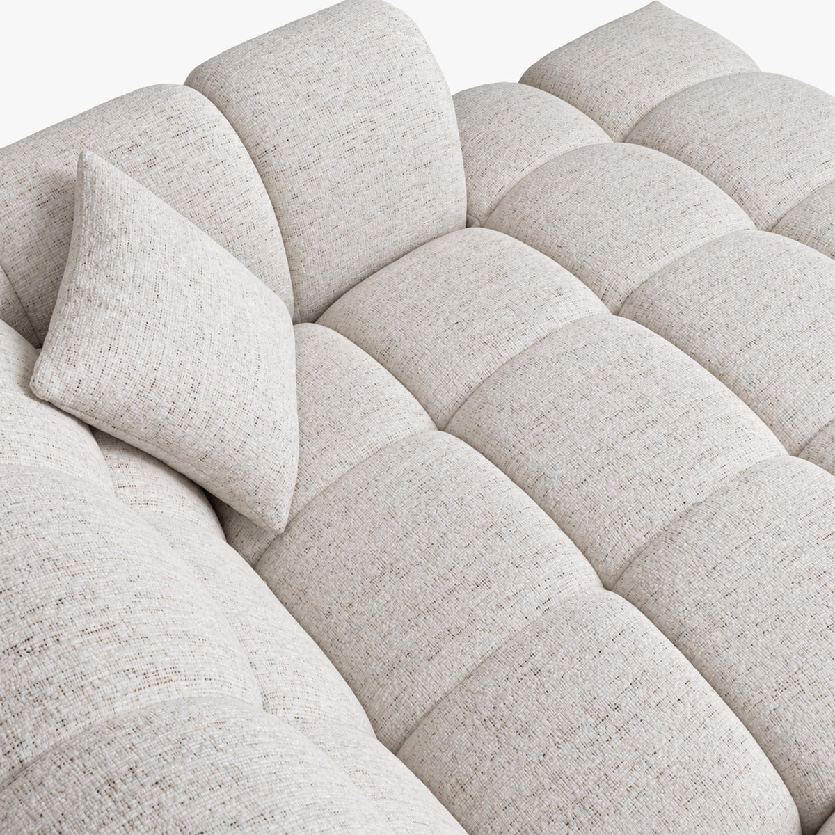 RUBY Canapé d'angle en tissu beige - Angle droit