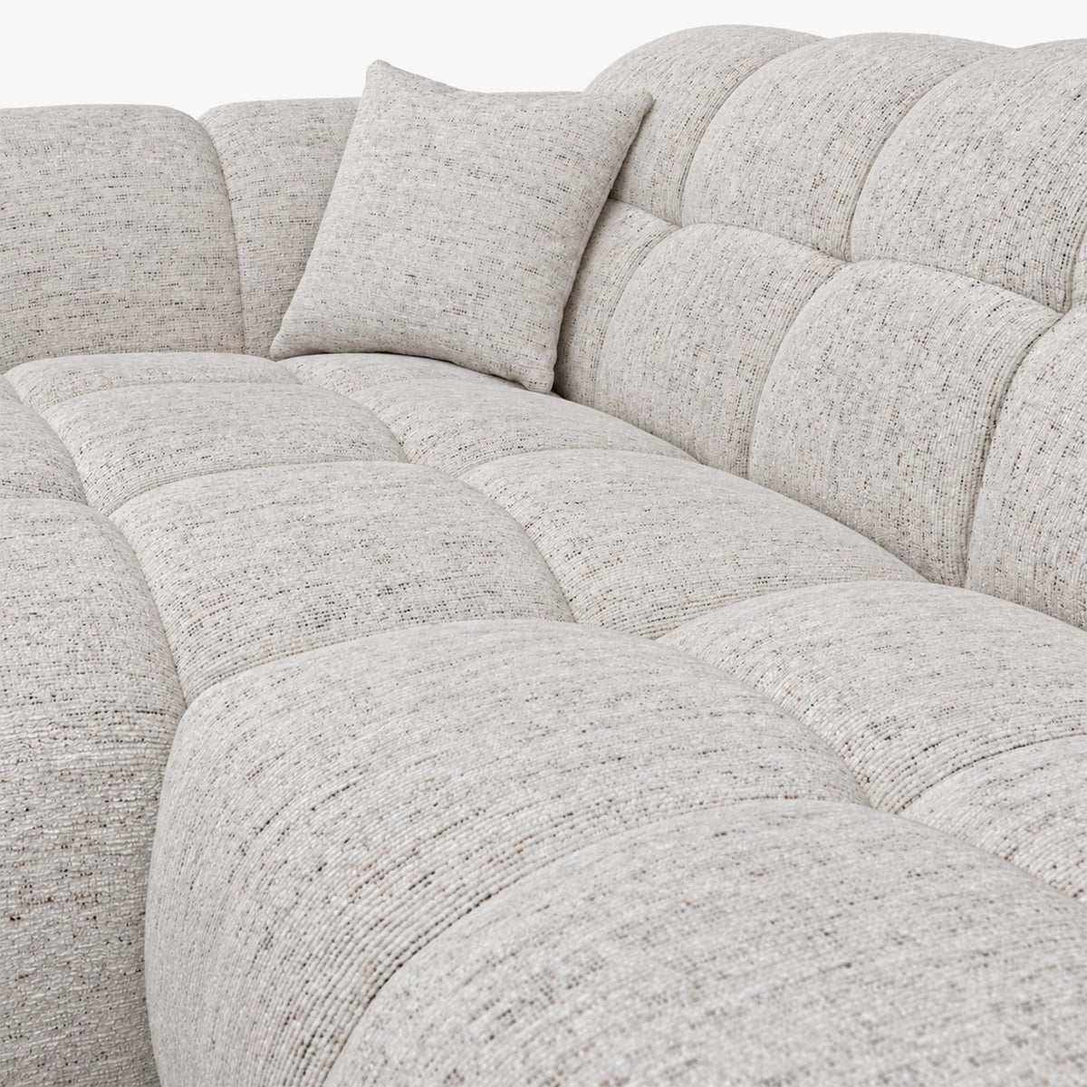 RUBY Canapé d'angle en tissu beige - Angle gauche