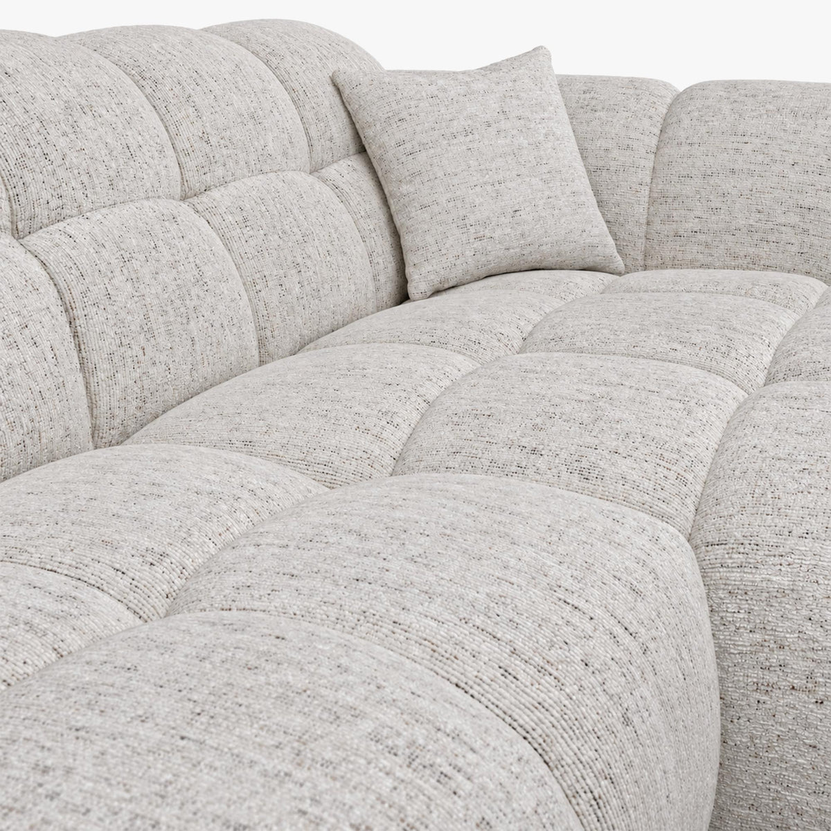RUBY Canapé d'angle en tissu beige - Angle droit