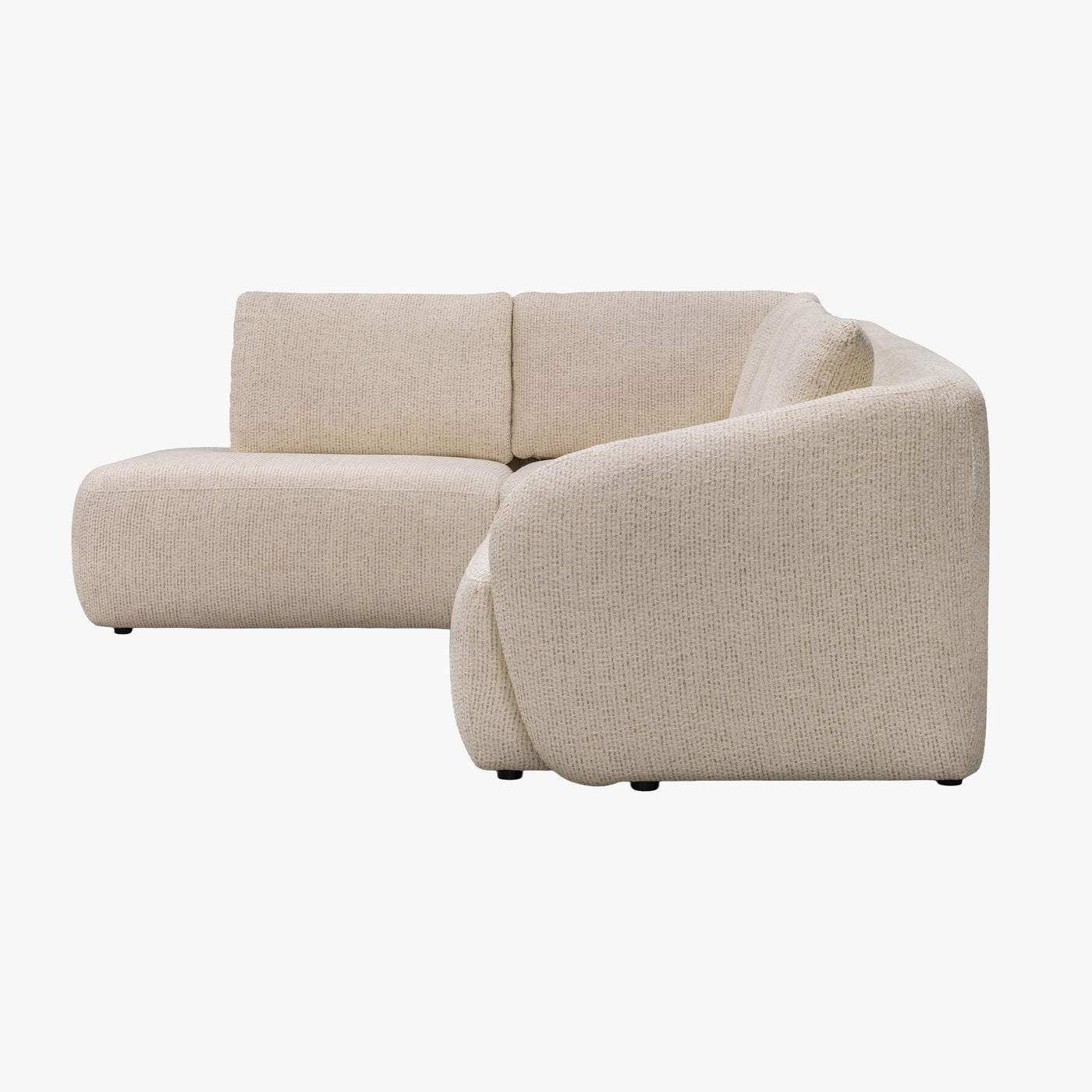 LINDA Canapé d'angle en tissu beige - Angle gauche - Canapés d'angle - Mobilier Deco