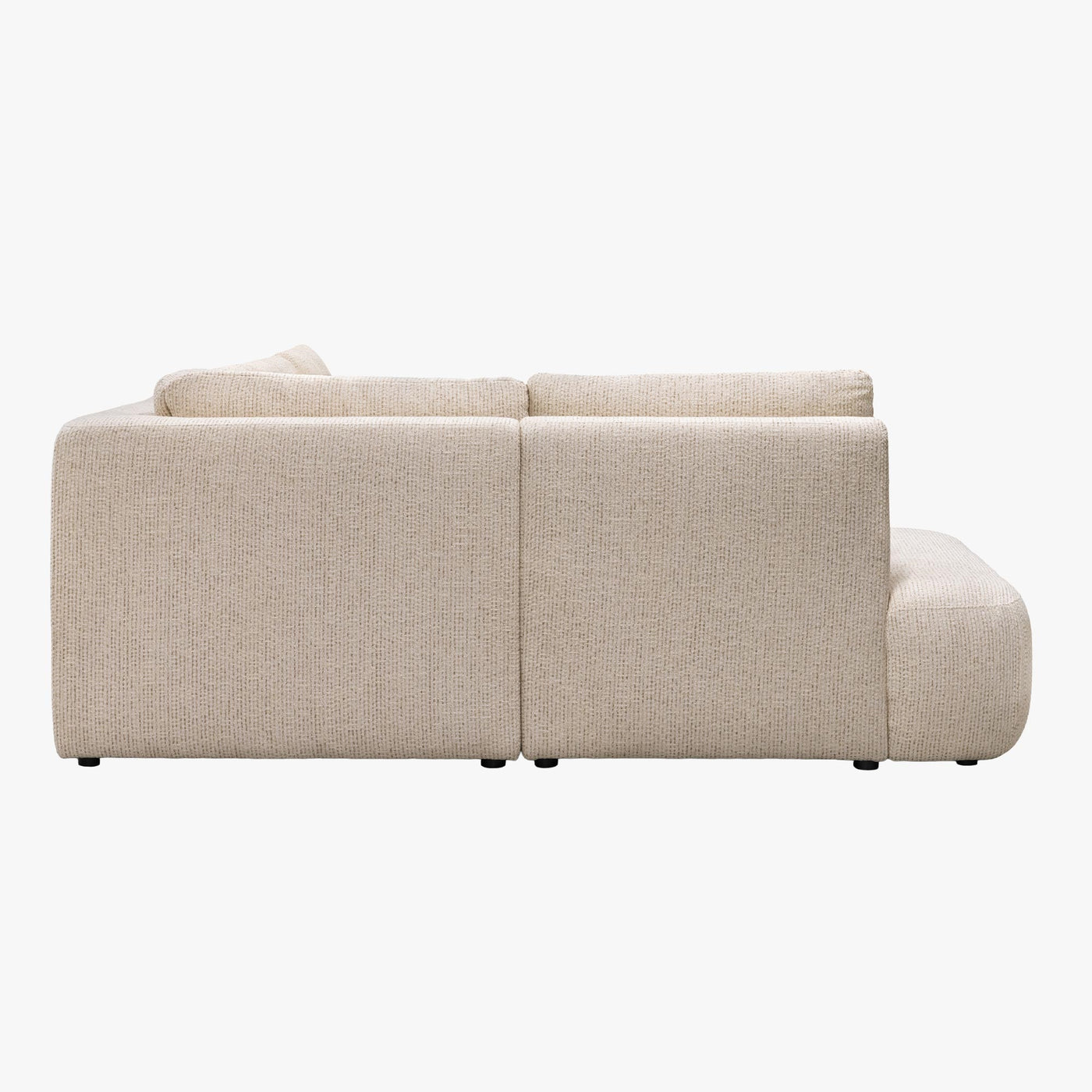 LINDA Canapé d'angle en tissu beige - Angle gauche - Canapés d'angle - Mobilier Deco