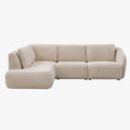 LINDA Canapé d'angle modulable en tissu beige - Angle gauche