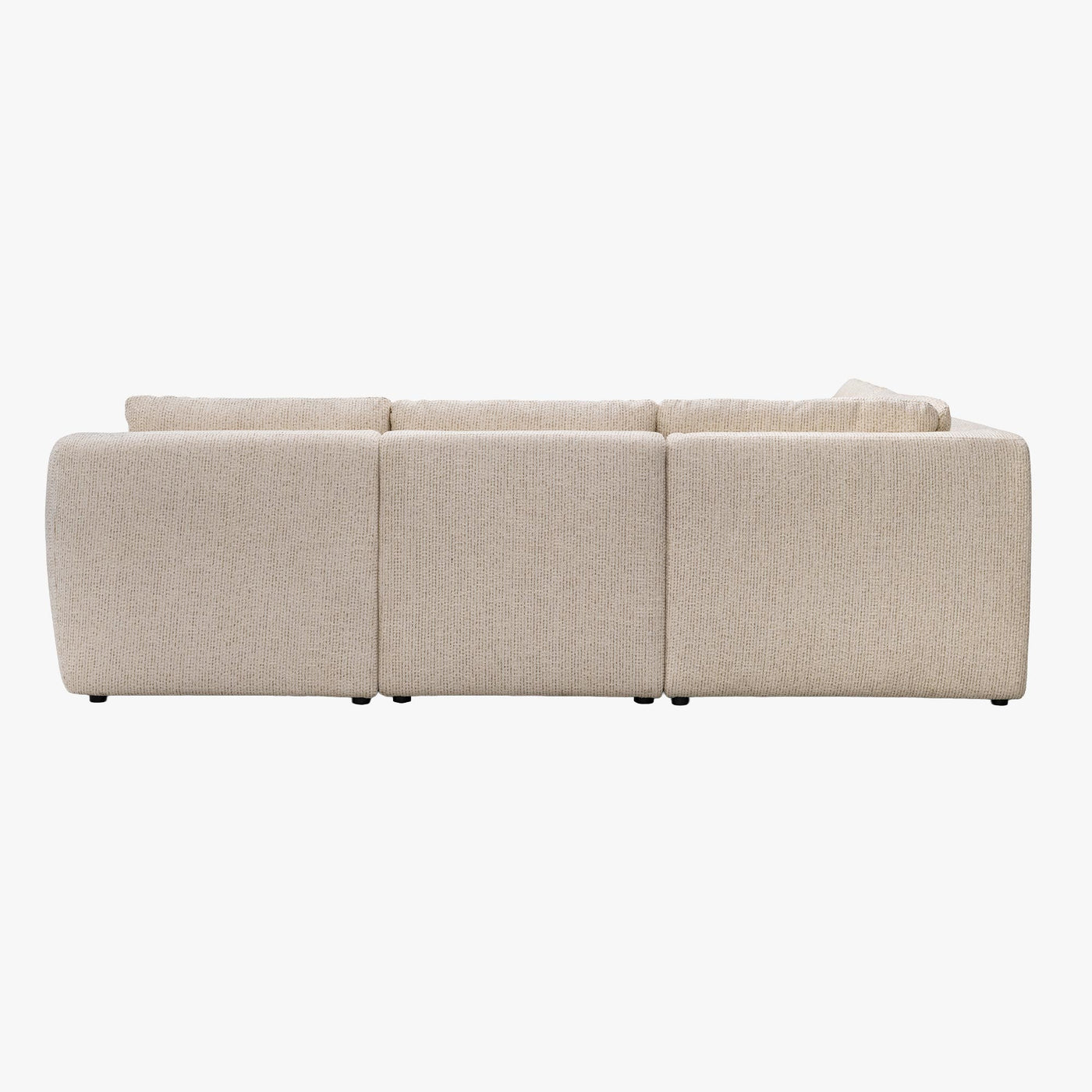 LINDA Canapé d'angle en tissu beige - Angle gauche - Canapés d'angle - Mobilier Deco