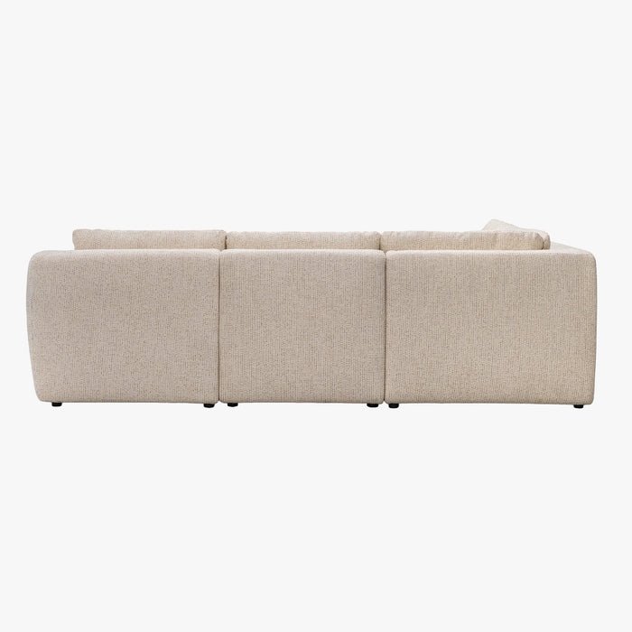 LINDA Canapé d'angle modulable en tissu beige - Angle gauche