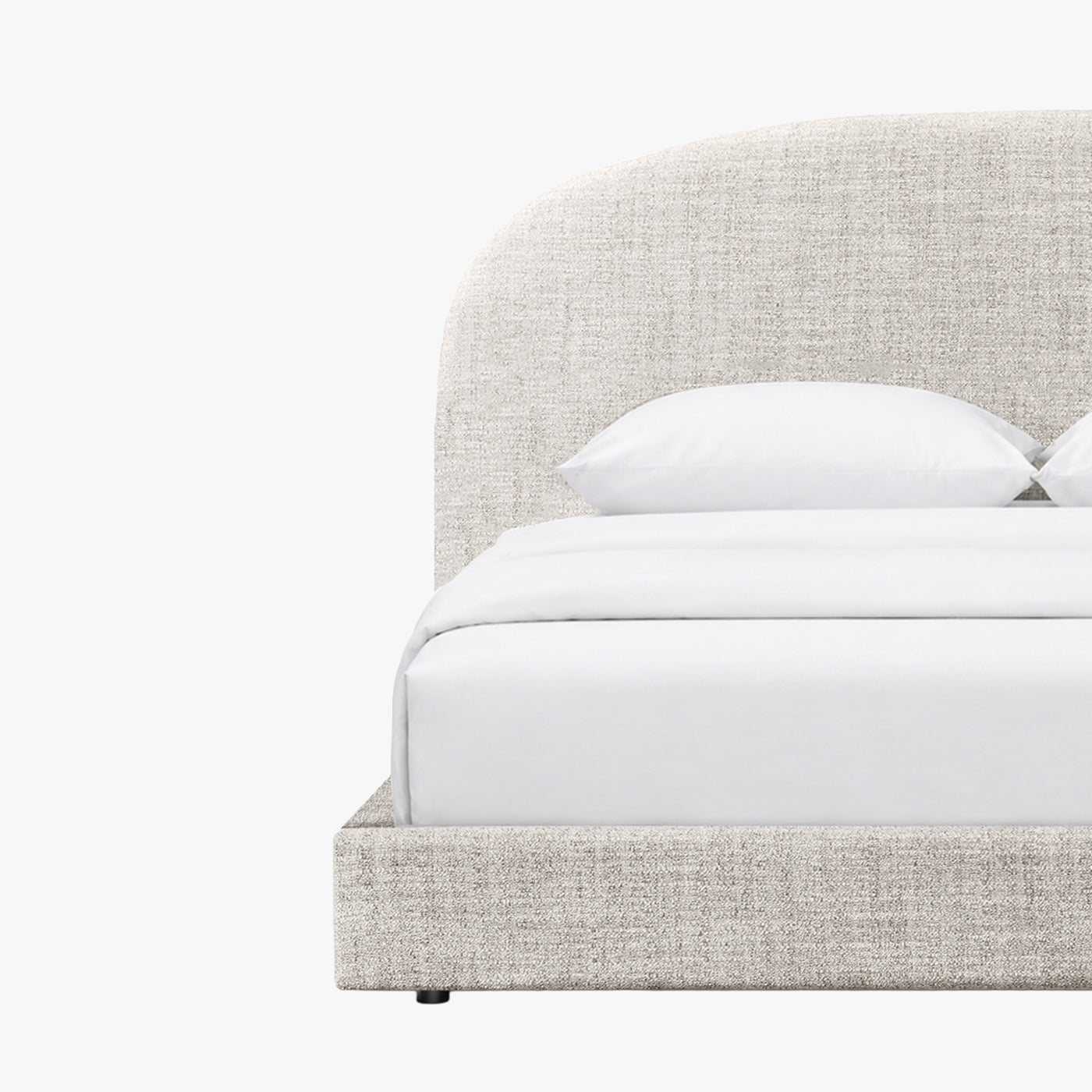 RANIA Lit double en tissu beige 160x200 cm