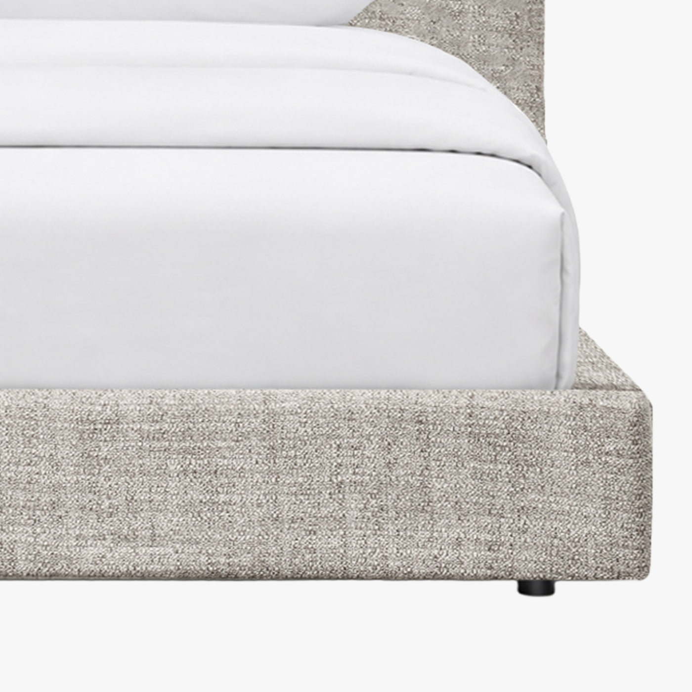 RANIA Lit double en tissu beige 180x200 cm