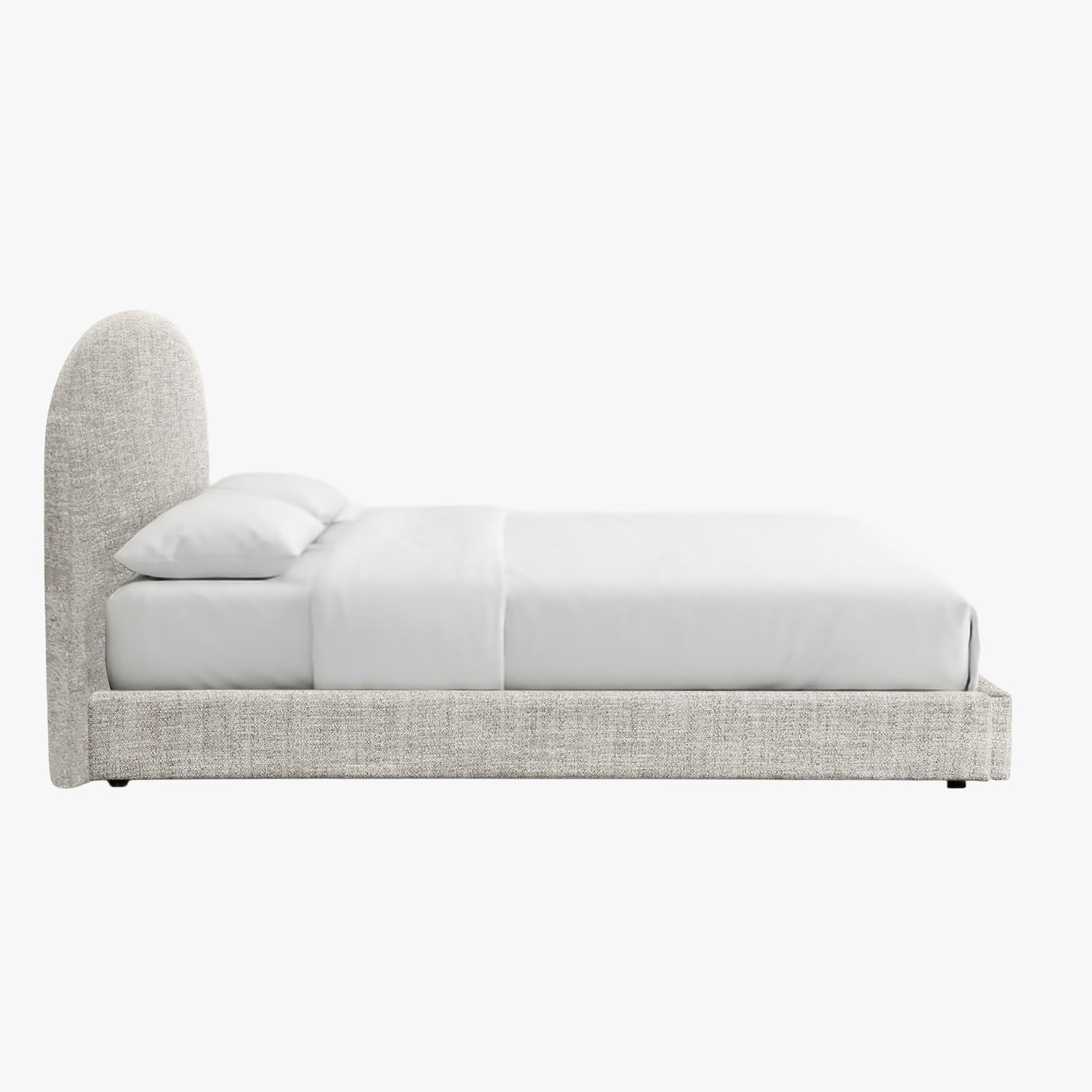 RANIA Lit double en tissu beige 140x190 cm