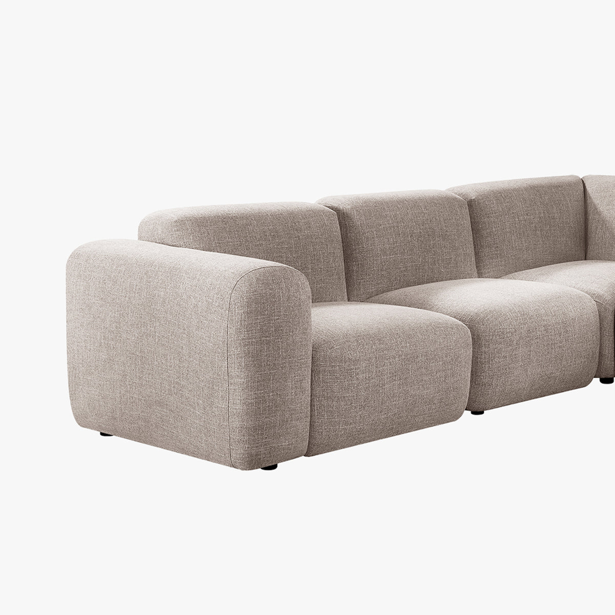 ALMA Canapé d'angle modulable en tissu taupe - Canapés d'angle - Mobilier Deco