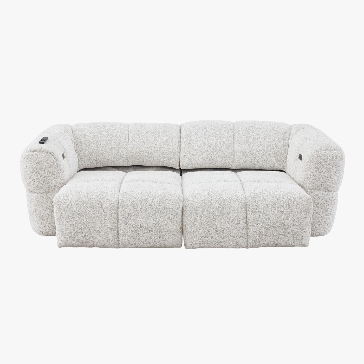 NALA Canapé 3 places relax électrique avec assises coulissantes en tissu beige