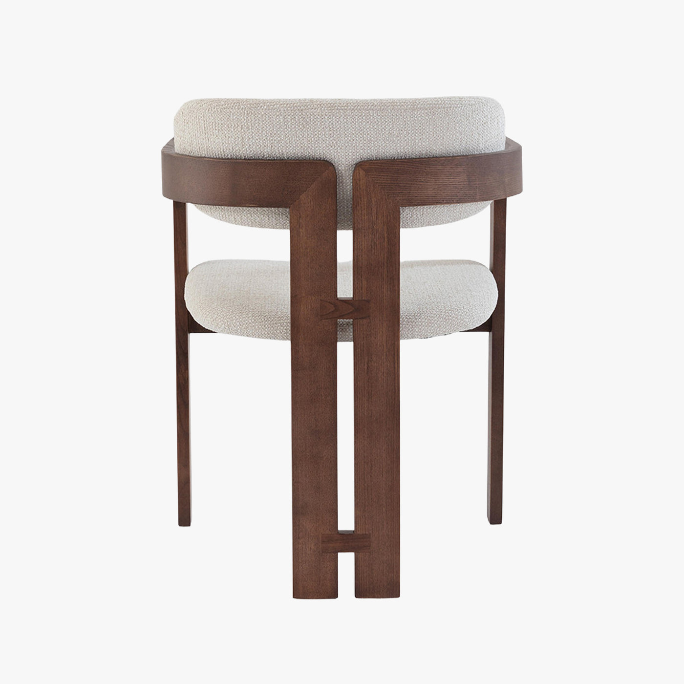 lot de 2 chaises de repas en tissu beige avec pieds en chêne massif couleur bois foncé