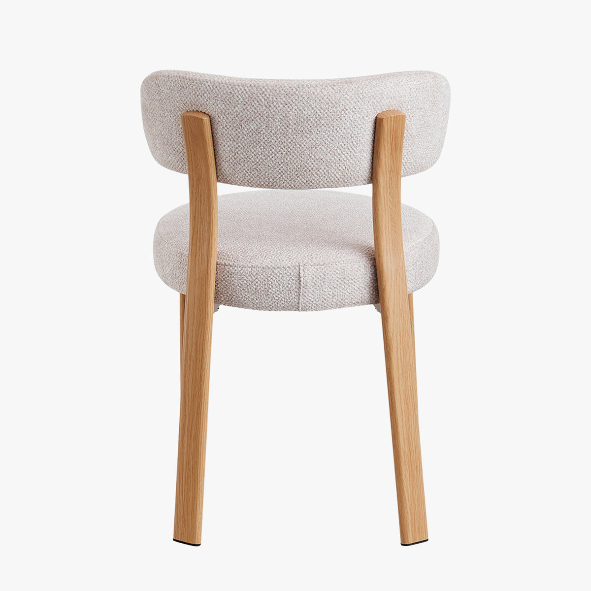 JULIA Lot de 2 chaises en tissu beige pieds couleur bois clair