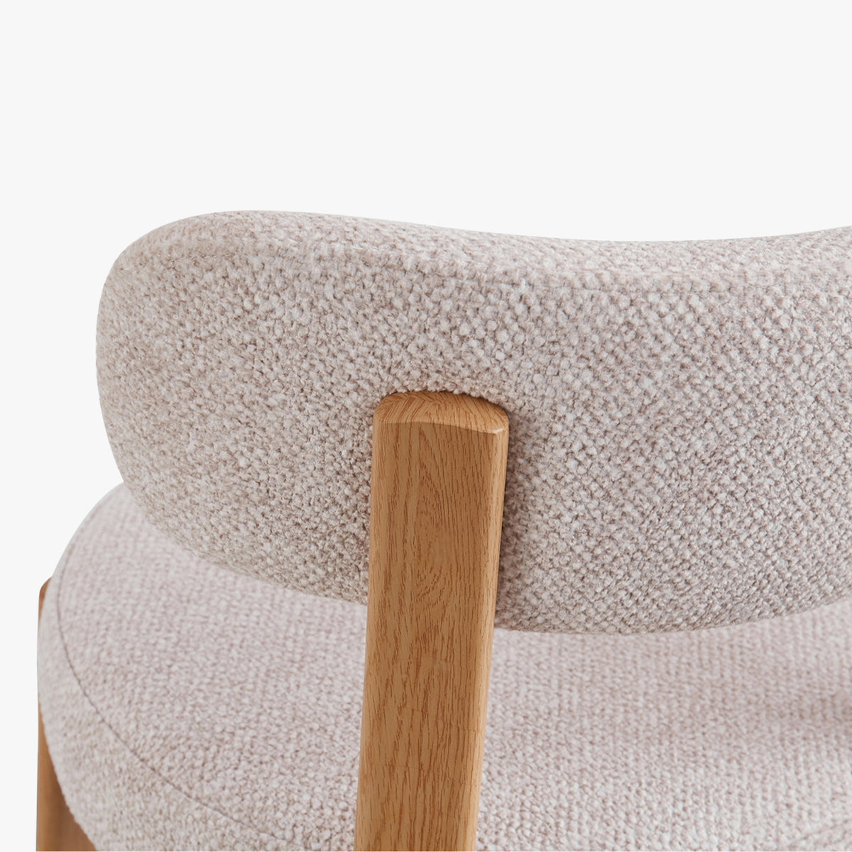 JULIA Lot de 2 chaises en tissu beige pieds couleur bois clair