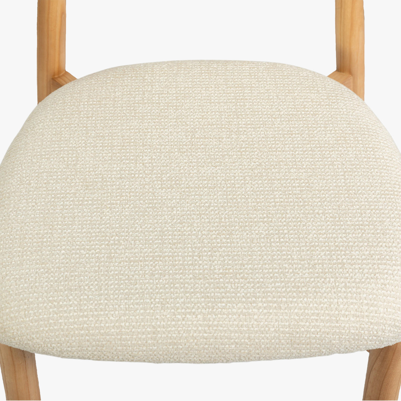 lot de 2 tabourets en tissu beige avec piètement en chêne massif couleur bois clair