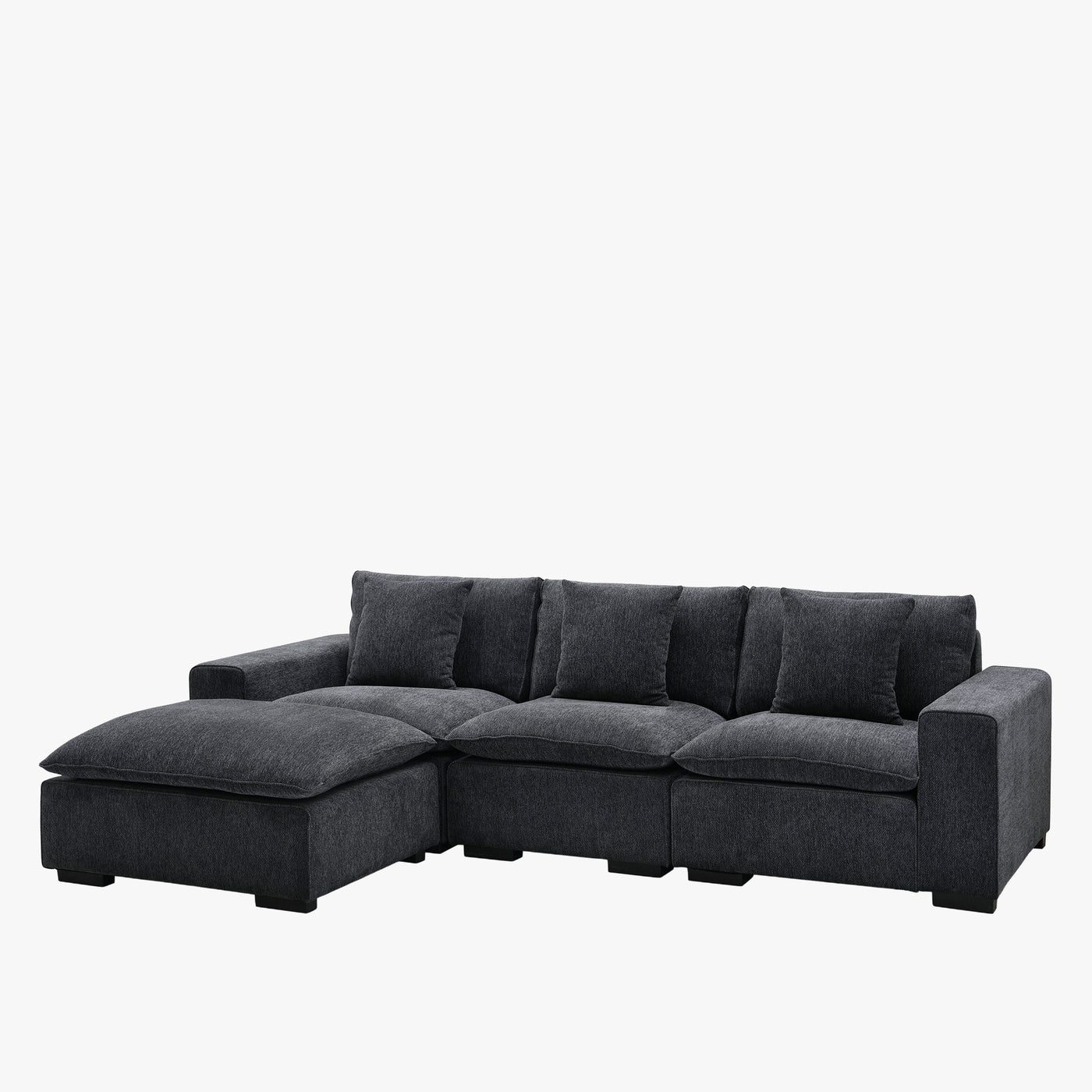 SELENIA Canapé d'angle modulable en tissu taupe