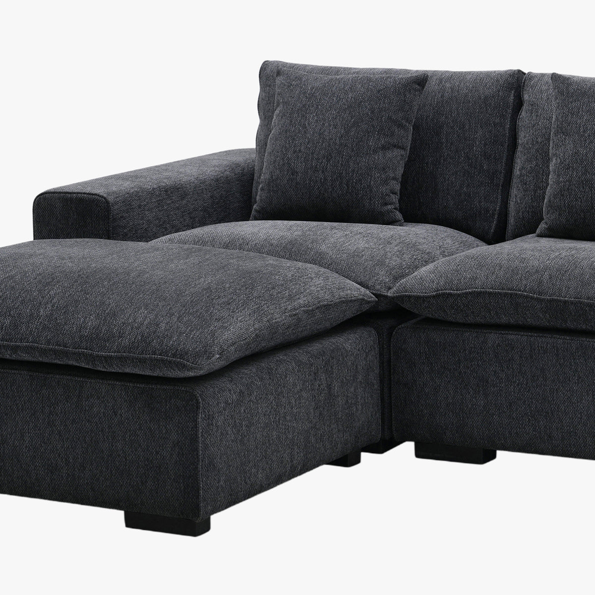 SELENIA Canapé d'angle modulable en tissu taupe