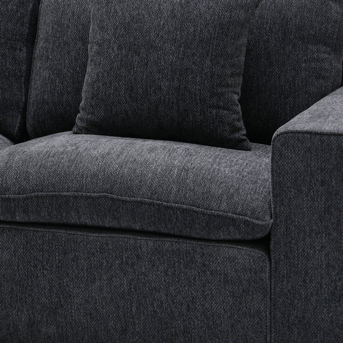 SELENIA Canapé d'angle modulable en tissu taupe