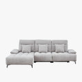TIAM Canapé d'angle relax électrique en tissu matelassé gris - Angle gauche