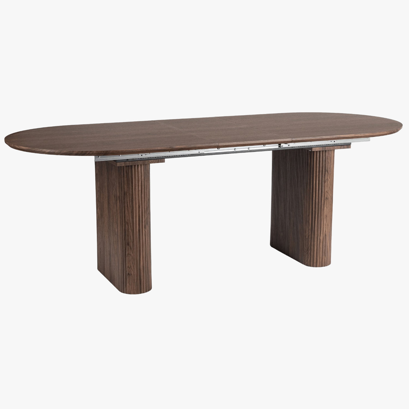 BONY - Table à manger ovale extensible couleur bois foncé 180-220 cm