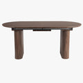 BONY Table à manger ovale extensible couleur bois foncé 180-220 cm