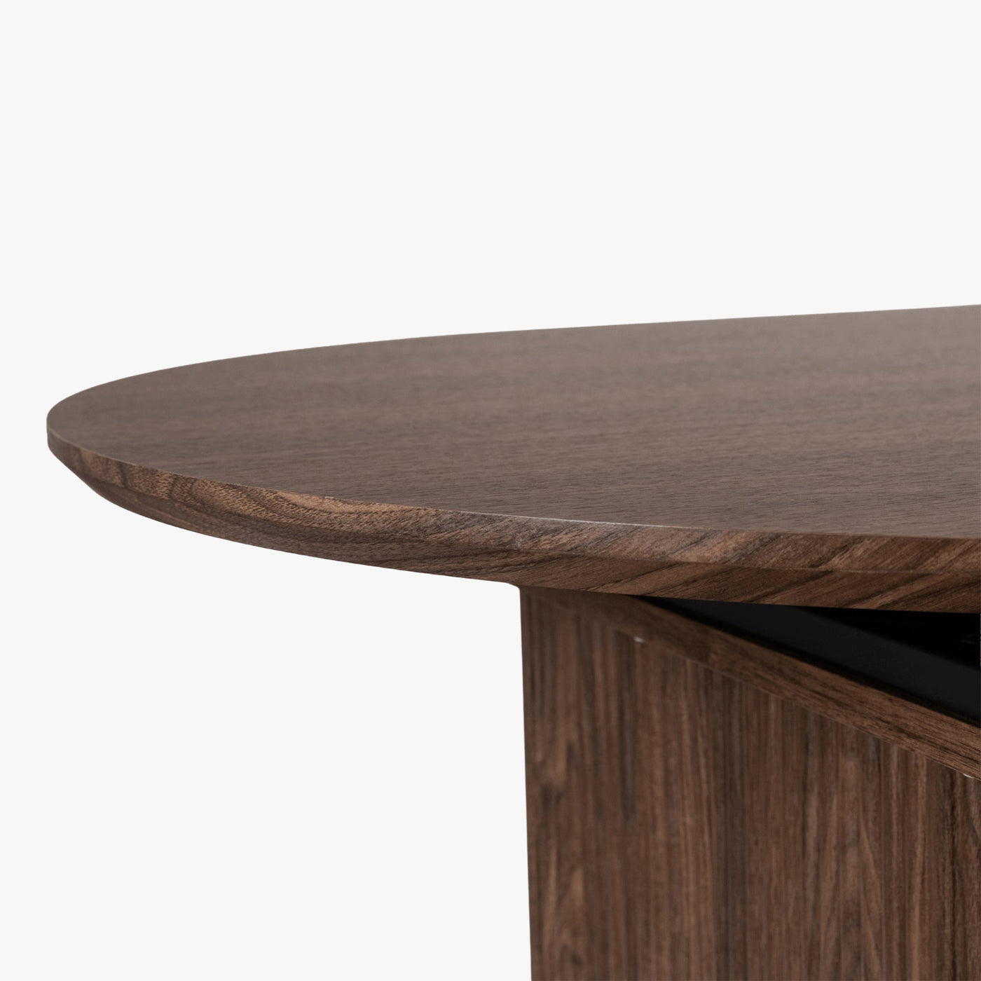 BONY - Table à manger ovale extensible couleur bois foncé 180-220 cm