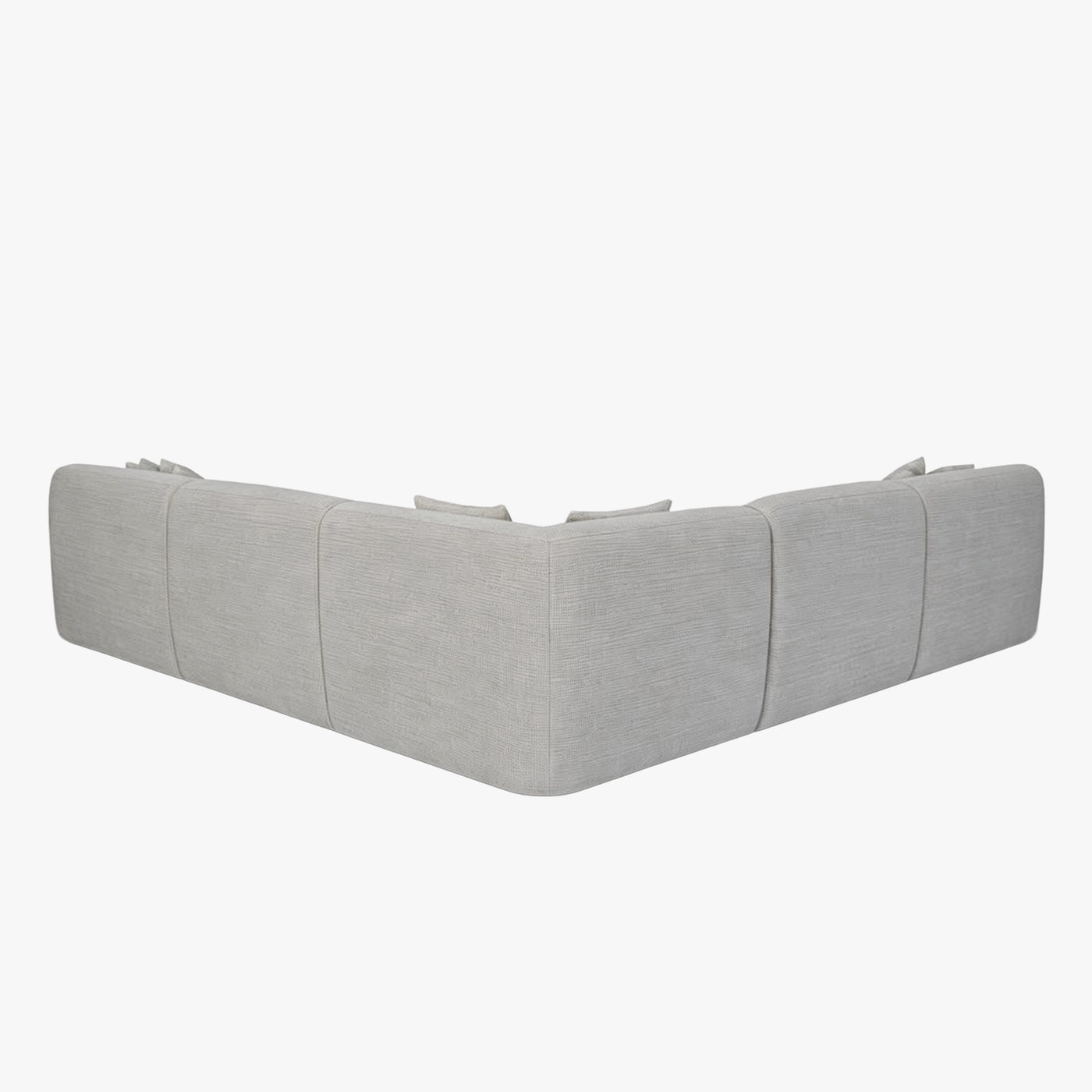 LENA Canapé d'angle modulable en tissu gris clair