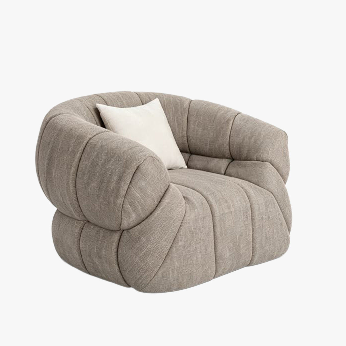 SIENA Fauteuil en tissu taupe