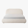 ADAM Lit double en tissu bouclette beige avec coffre 160x200 cm