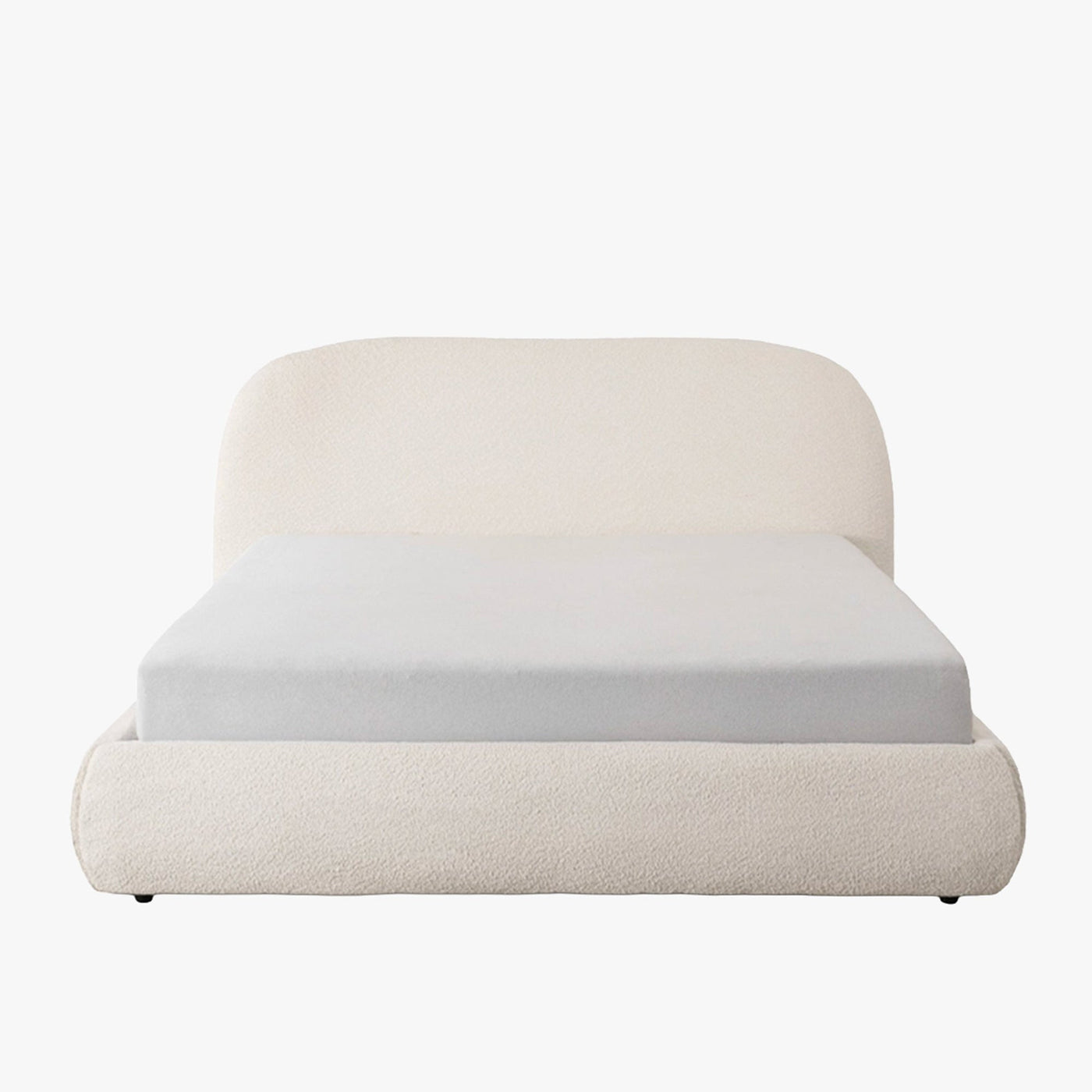 ADAM Lit double en tissu bouclette beige avec coffre 160x200 cm - Lits - Mobilier Deco