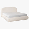 ADAM Lit double en tissu bouclette beige avec coffre 160x200 cm