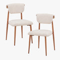 ADRIA Lot de 2 chaises en tissu beige pieds couleur bois
