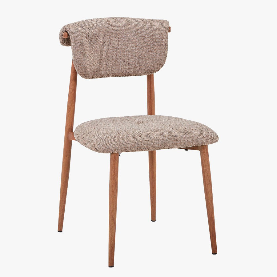 ADRIA Lot de 2 chaises en tissu taupe pieds couleur bois — aperçu vidéo