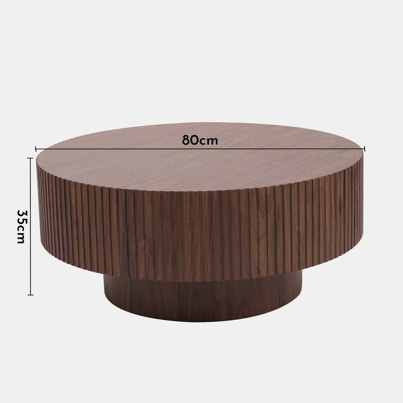 AIRA Table basse ronde couleur bois foncé D80 cm - Table basse - Mobilier Deco