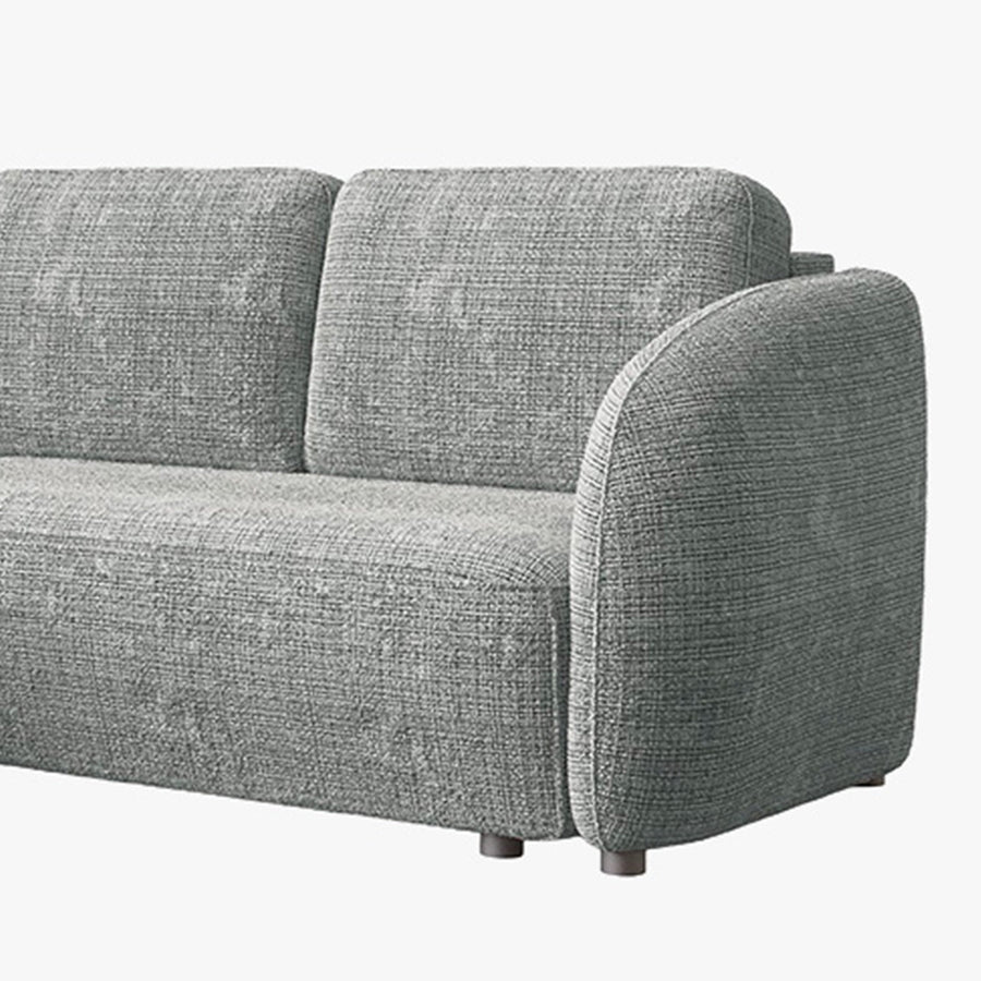 ALANYA Canapé d'angle convertible avec coffre en tissu gris - Angle gauche — aperçu vidéo