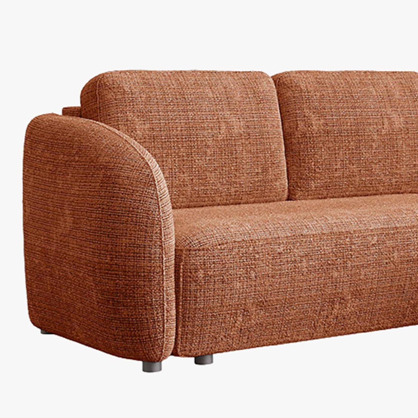 ALANYA Canapé d'angle convertible avec coffre en tissu orange - Angle droit - Canapé d'angle convertible - Mobilier Deco
