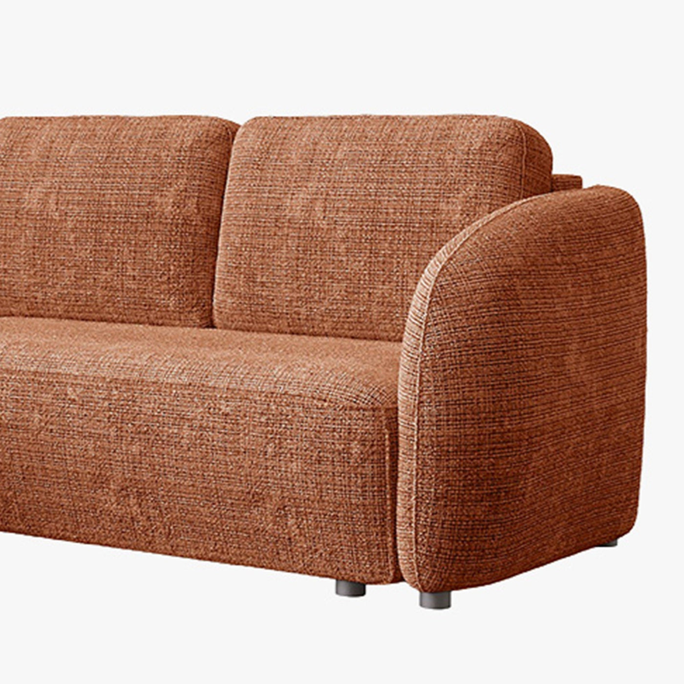 ALANYA Canapé d'angle convertible avec coffre en tissu orange - Angle gauche - Canapé d'angle convertible - Mobilier Deco