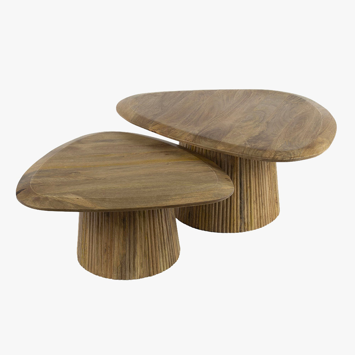 ALEA Lot de 2 tables basses en bois de manguier massif - Table basse - Mobilier Deco