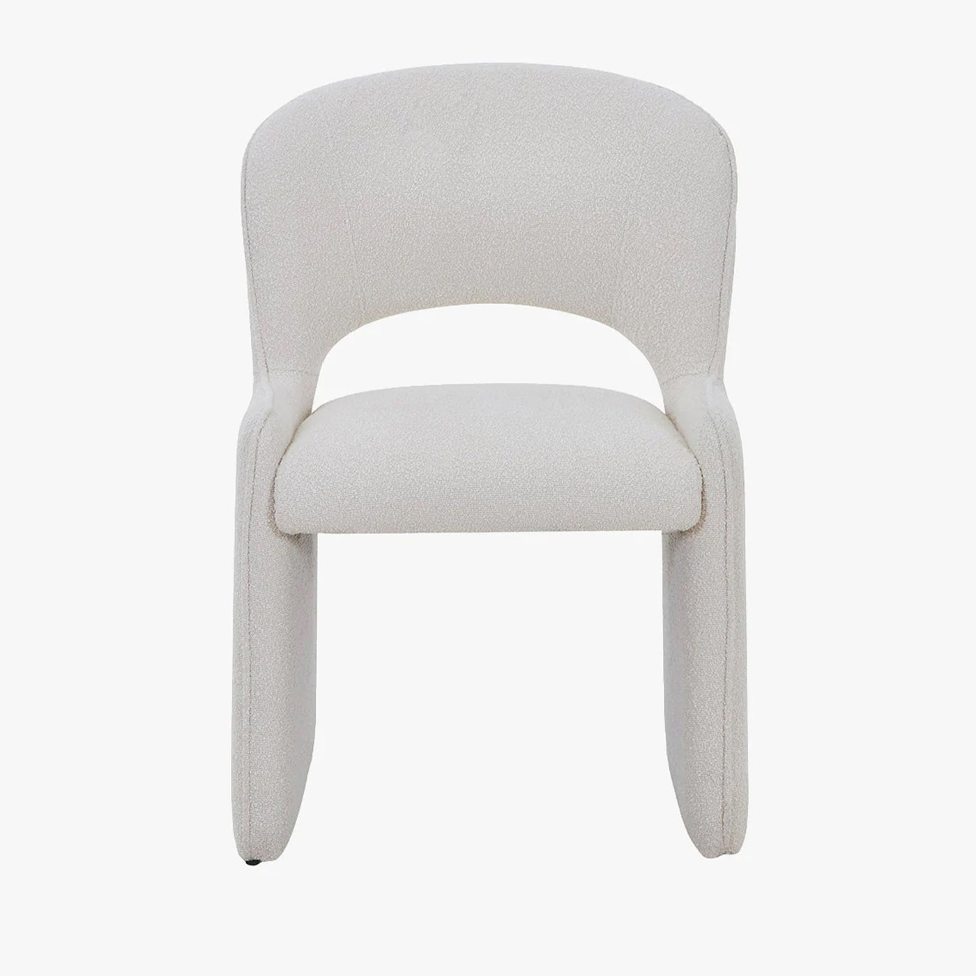 ALESIA Fauteuil tissu bouclette beige - Fauteuils - Mobilier Deco