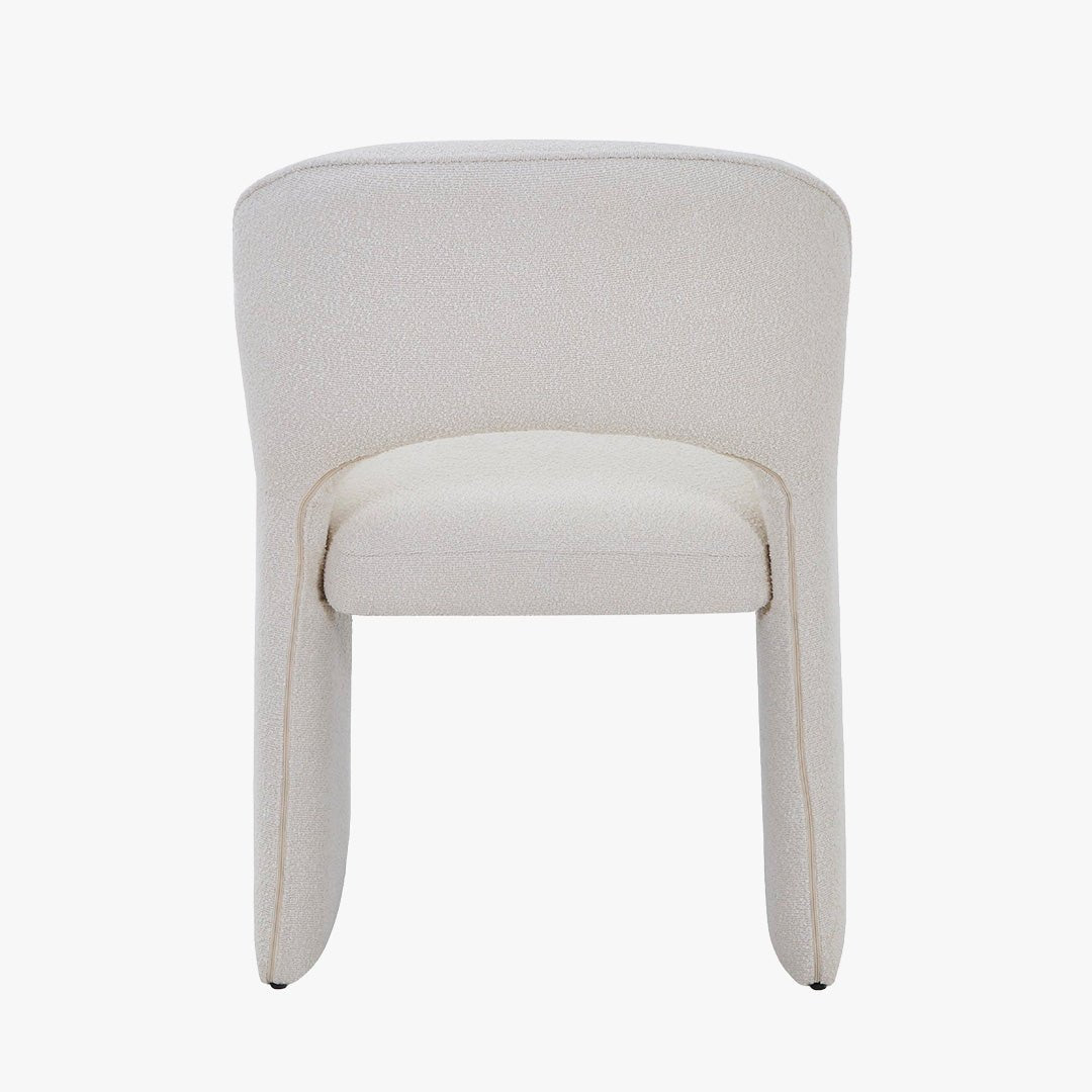 ALESIA Fauteuil tissu bouclette beige - Fauteuils - Mobilier Deco