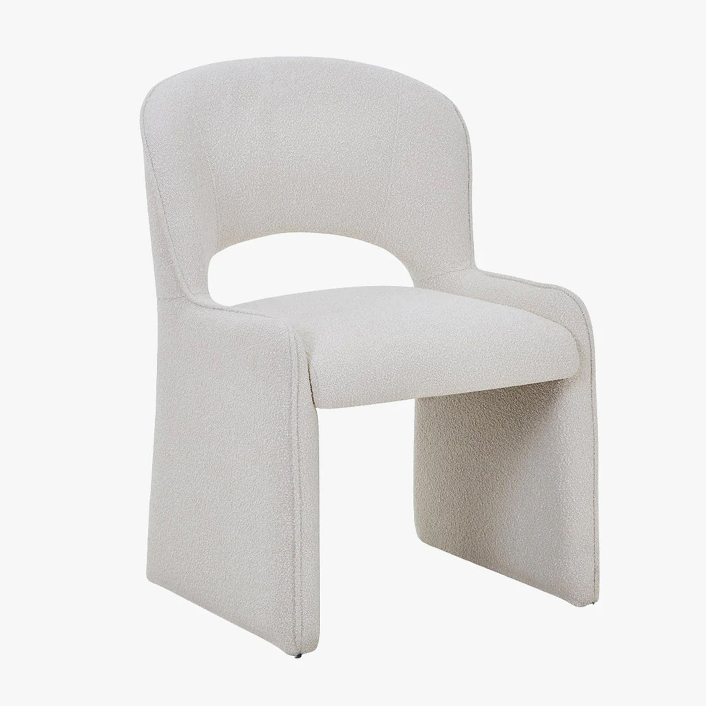 ALESIA Fauteuil tissu bouclette beige - Fauteuils - Mobilier Deco