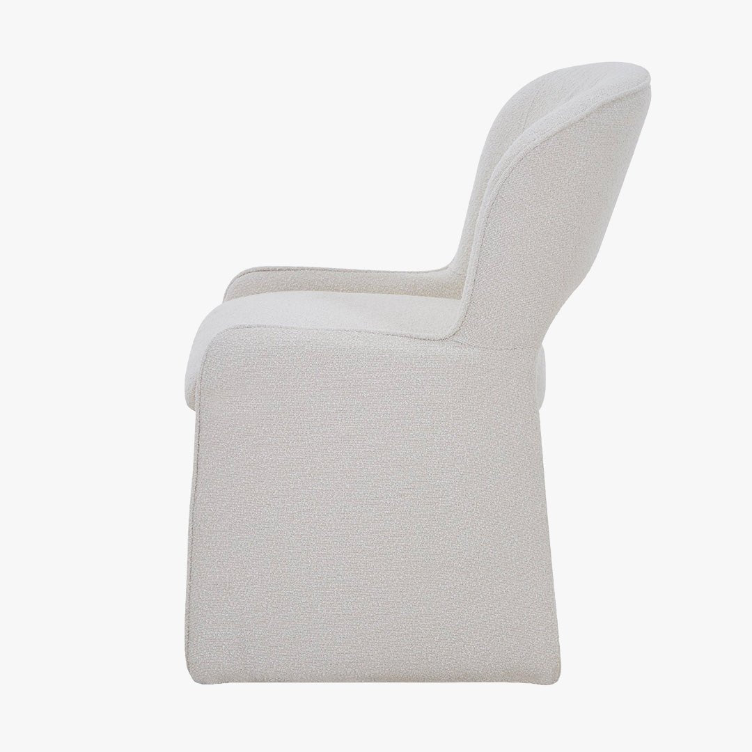 ALESIA Fauteuil tissu bouclette beige - Fauteuils - Mobilier Deco