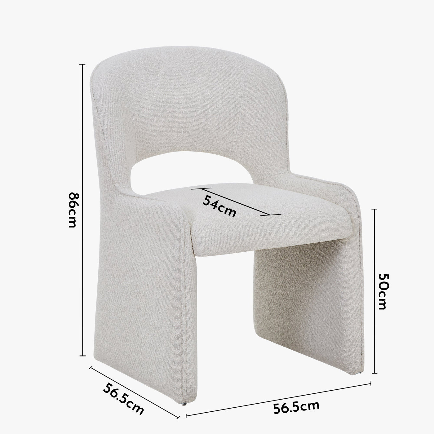 ALESIA Fauteuil tissu bouclette beige - Fauteuils - Mobilier Deco