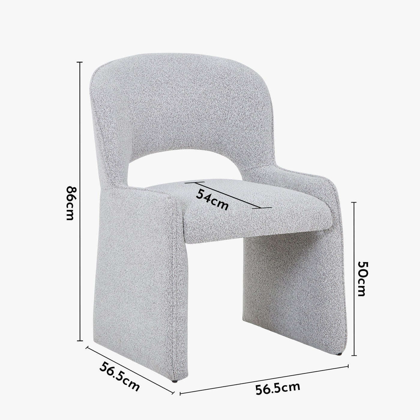 ALESIA Fauteuil tissu bouclette gris - Fauteuils - Mobilier Deco
