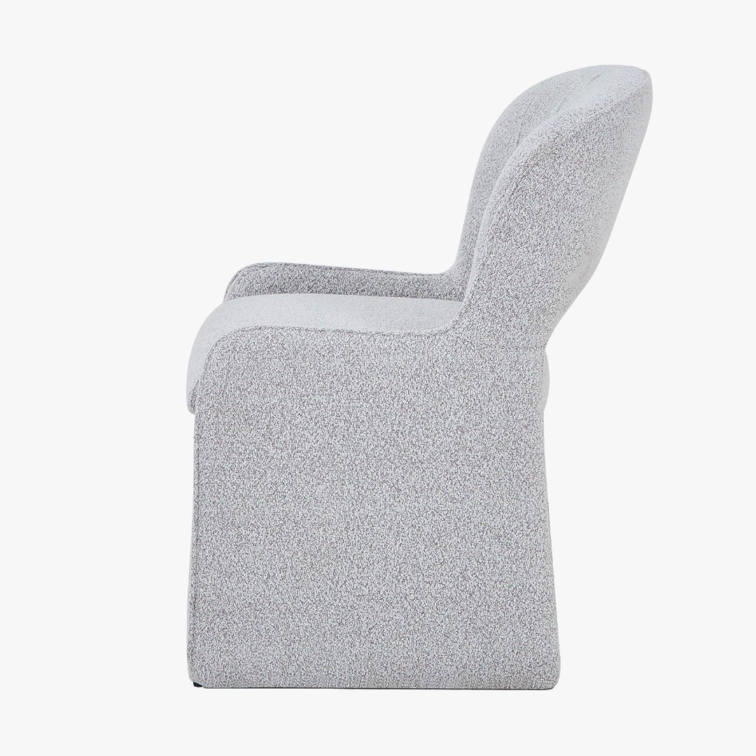 ALESIA Fauteuil tissu bouclette gris - Fauteuils - Mobilier Deco