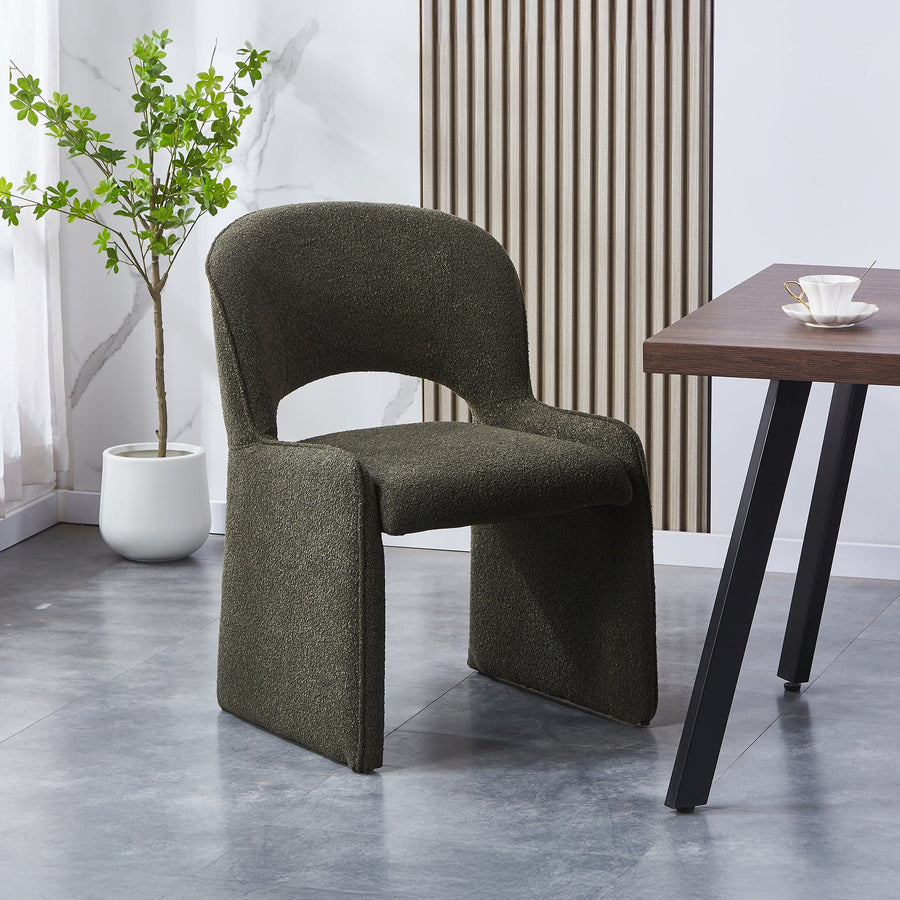 ALESIA Fauteuil tissu bouclette vert foncé — aperçu vidéo