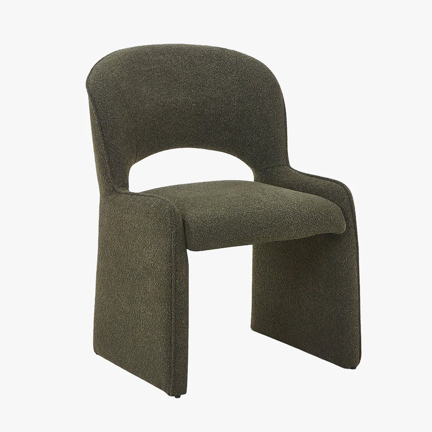 ALESIA Fauteuil tissu bouclette vert foncé - Fauteuils - Mobilier Deco