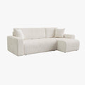 ALICIA MINI Canapé d'angle convertible et réversible avec coffre en velours côtelé beige