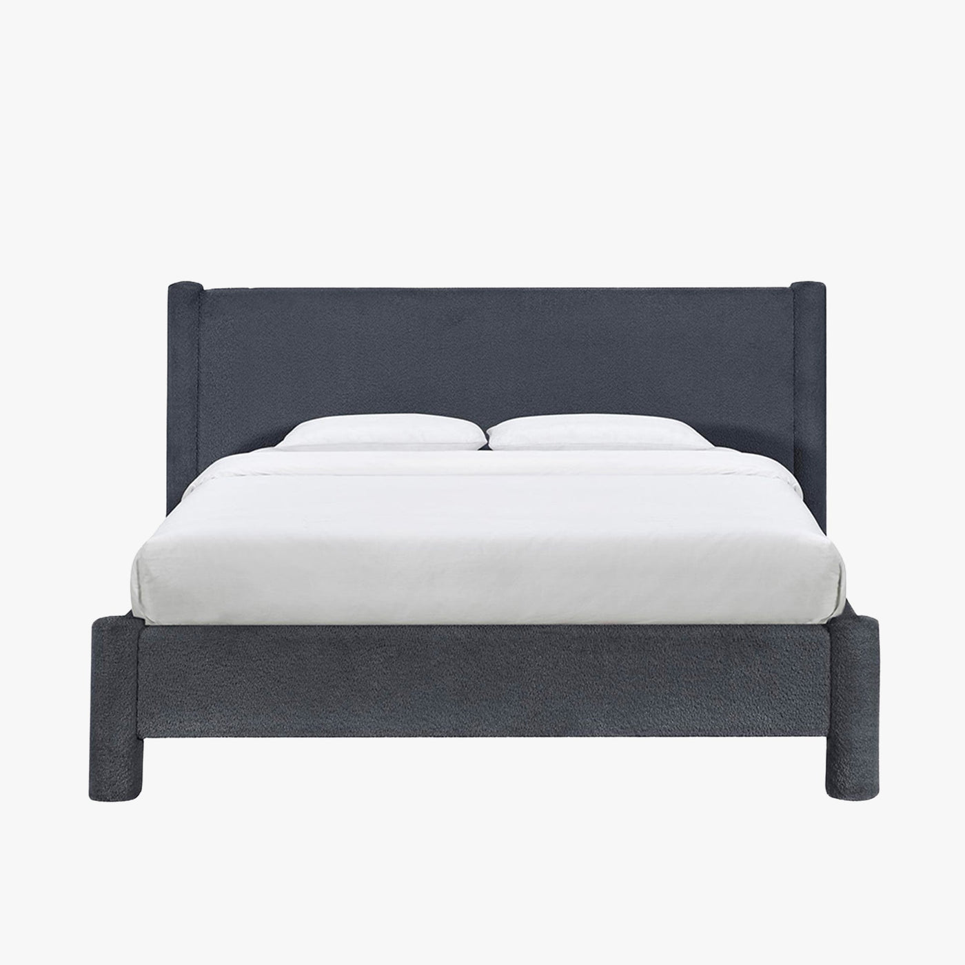 ALINA Lit double effet peau de mouton anthracite 160x200 cm - Lits - Mobilier Deco