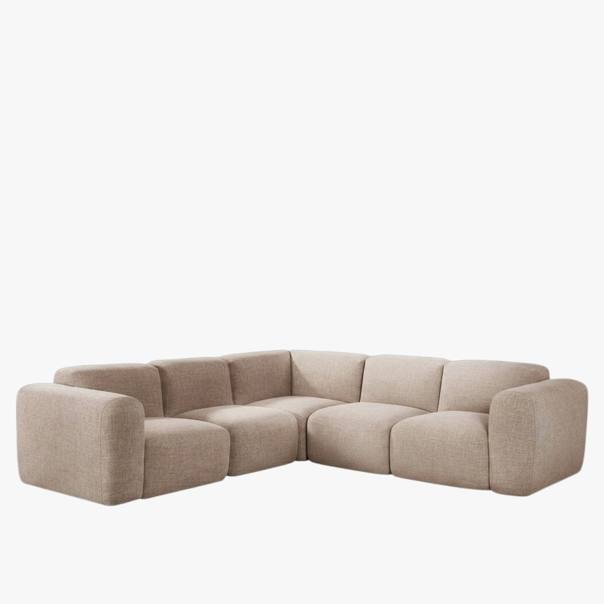 ALMA Canapé d'angle modulable en tissu beige - Canapés d'angle - Mobilier Deco